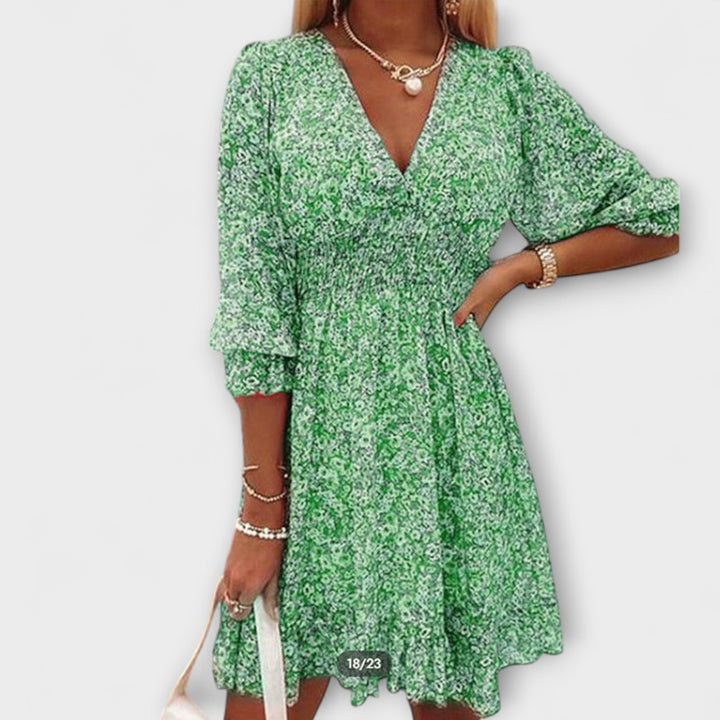 Floral Puff Sleeves Dress