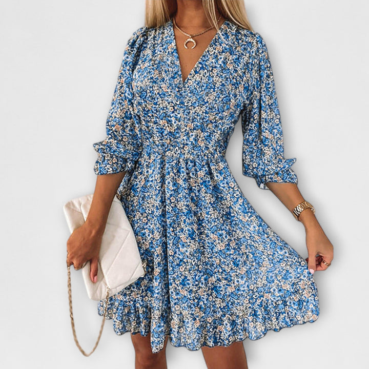 Floral Puff Sleeves Dress
